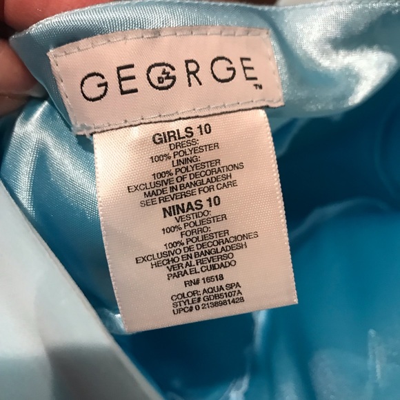 Girls Dress. Excellent condition. Aqua, size 10 - Picture 3 of 3
